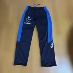asics A77 ジャージ パンツ ネイビー×ブルー