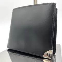 極美品✨ダンヒル　折り財布　ウォレット　小銭入れ　金具　黒　レザー