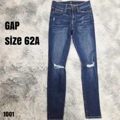 GAP ギャップ ダメージ スキニー デニム ブルー 62A 1001