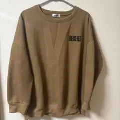 ブラウン ロゴプリント スウェット