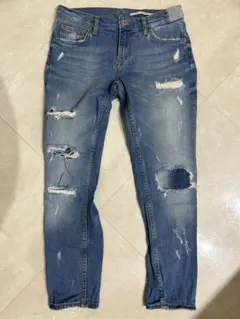 ZARA ダメージデニムパンツ ストレッチあり
