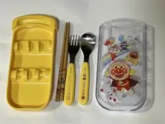 レック　アンパンマン　スプーン　フォーク　箸　三点セット　カトラリー　スライド式