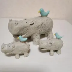 カバの親子置物　ノーティーアニマルのサムネイル