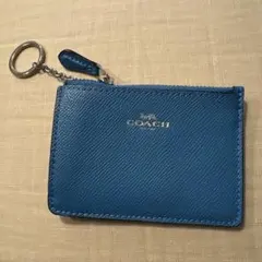 美品！COACH 青 パスケース・定期入れ
