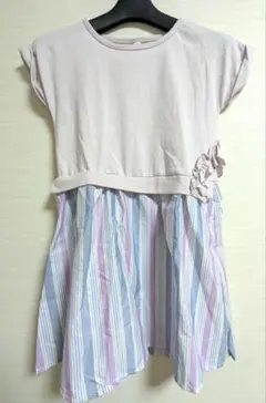 新品タグ付 ENGEL LOVE 半袖 ワンピース ストライプ 120cm