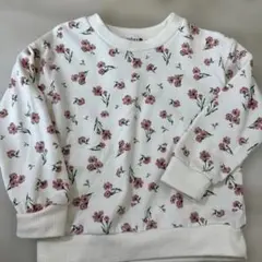 長袖　100 花柄　トップス　女の子　白　総柄　branshes
