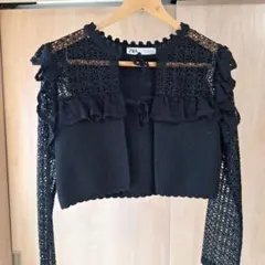 ZARA ブラック レース カーディガン