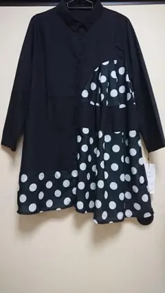 ドット柄 シャツブラウス チュニック