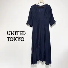 UNITED TOKYO カシュクールフレアワンピース M
