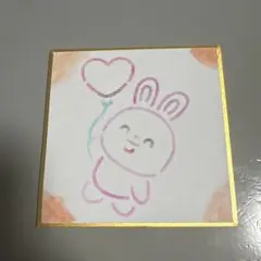 パステルアート ミニ色紙 ハンドメイド うさぎ