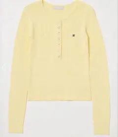 moussy HENRY NECK CABLE KNIT トップス