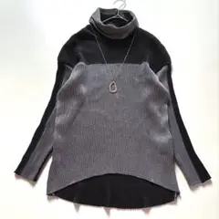 【美品】SPECCHIO スペッチオ　タートルネック　プリーツ　プルオーバー