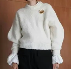 CLANE BROOCH SET SOFT SLUB KNIT TOPS