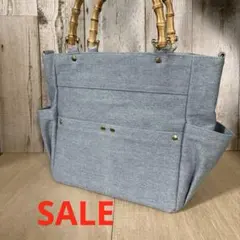 トートバッグ　ハンドメイド　デニムリメイク　ライトブルー【新品デニム】