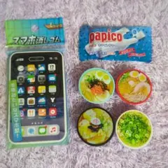 おもしろ消しゴムセット　スマホ消しゴム Lサイズ 、パピコ、らーめん消しゴム