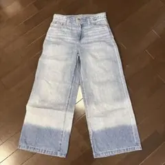 GAP KIDS ライトブルー デニム グラデーション ワイドパンツ 150cm