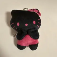 ハローキティ マスコット ぬいぐるみ ブラック ピンク