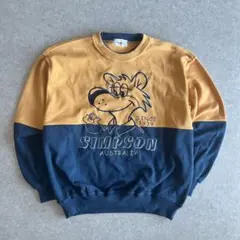 バイカラー トレーナー カレッジ風 綿混 アニマル L 刺繍 ゴルフ