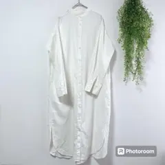 【アース ミュージック&エコロジー】シャツワンピース  Iライン  レイヤード