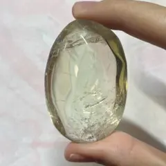 super 金運　シトリン　スモーキークォーツ　握り石