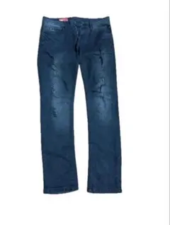 ZARA ザラ ダークブルー ディストレスト デニムパンツ