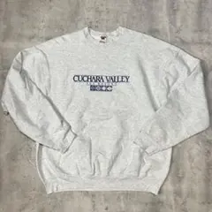 90s USA製 fruit of the loom アート スウェット グレー