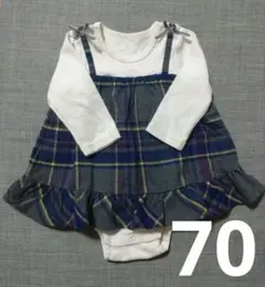 ブランシェス ロンパース チェック柄