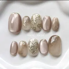 ネイルチップ　ニュアンスネイル　マグネットネイル　ハート　キラキラ　バレンタイン