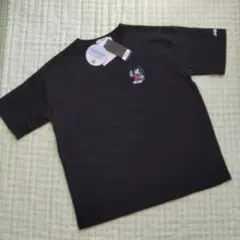 ミッキーマウス 刺繍 半袖Tシャツ 黒 ミッキー Disney ディズニー