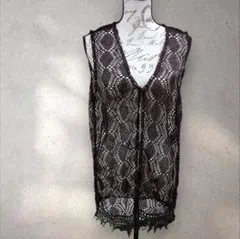 Amethyst ダークブラウン レース ベスト