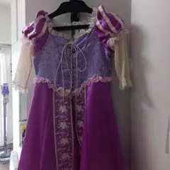 8 ディズニービビデバビデラプンツェル 衣装 紫色ドレスハロウィンコスプレ100