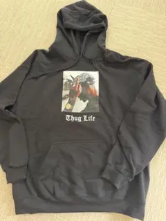 Thug Life フォトプリント パーカー ブラック