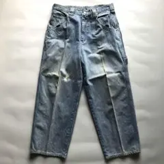 ★Y2K★エコーアンリミテッド バギーデニムパンツ ロゴ 刺繍 ライトブルー Mのサムネイル