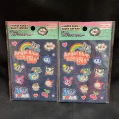 エンジェルブルー☆デイジーラバーズ☆デニムファブリックステッカー☆2枚セット