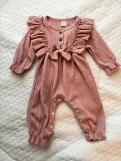 SHEIN ロンパース 3-6M ピンク　リボン　女の子　韓国ベビー服