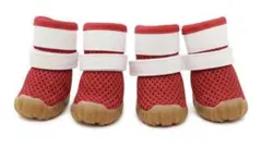 犬用シューズ 赤色 メッシュ素材　サイズS 推奨体重1.5-2.5kg 未使用
