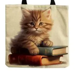 新品♪猫イラスト両面プリントエコバッグ、サブバッグ♪猫ちゃんバッグ