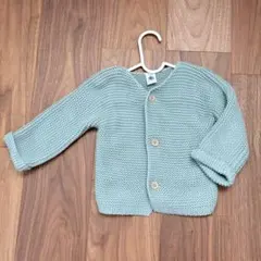 PETIT BATEAU ミントグリーン カーディガン 18m81cm