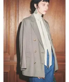 Mila Owen チェック ダブルジャケット テーラードジャケット