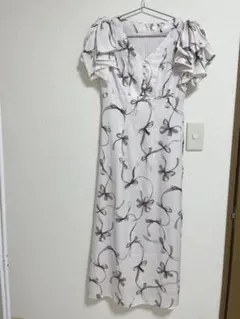 snidel Sustainableリボンプリントワンピース