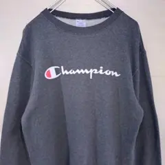 チャンピオン　スウェット　ビッグロゴ　グレー