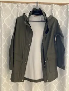 H&M フード付きジャケット レインコート オリーブグリーン