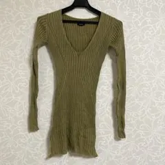 EGOIST リブ編みVネックミニワンピース