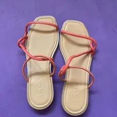 COS オレンジ ストラップサンダル22.5センチのサムネイル