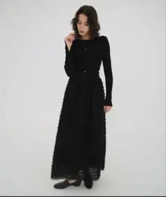 CLANE FRILL GATHER DOME SKIRT クラネ　ブラック