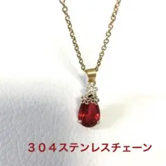 フラワー ガーネット クリスタル ネックレス