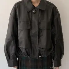 freaks store フェイクレザー　ショートブルゾン