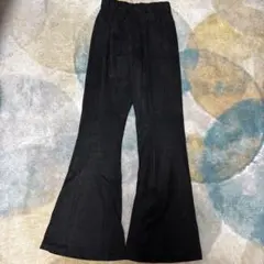ブラック フレアパンツ ゴムウエスト