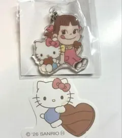 不二家　PEKO×サンリオ　ノベルティ　アクリルチャーム　ハローキティ