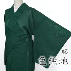 R8SK573 色無地 絽 夏物 薄物 家紋 剣片喰 シルク 落ち着いた青 着物